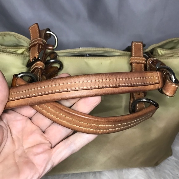 Beautiful Vintage Prada Cammello Nylon w/ Leather Handles Shopping Tote Bag - Picture 12 of 15